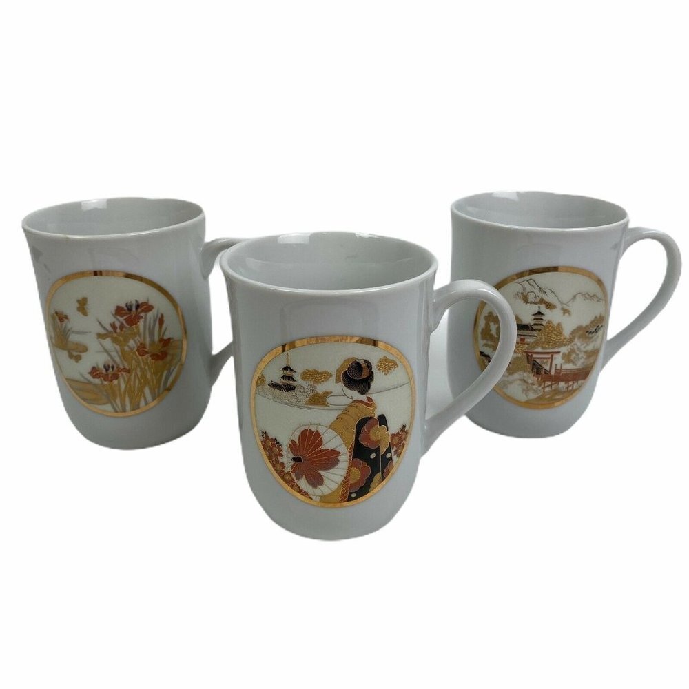 Seyei Fine China of Japan Set Of 3 Tea Coffee‎ Cups